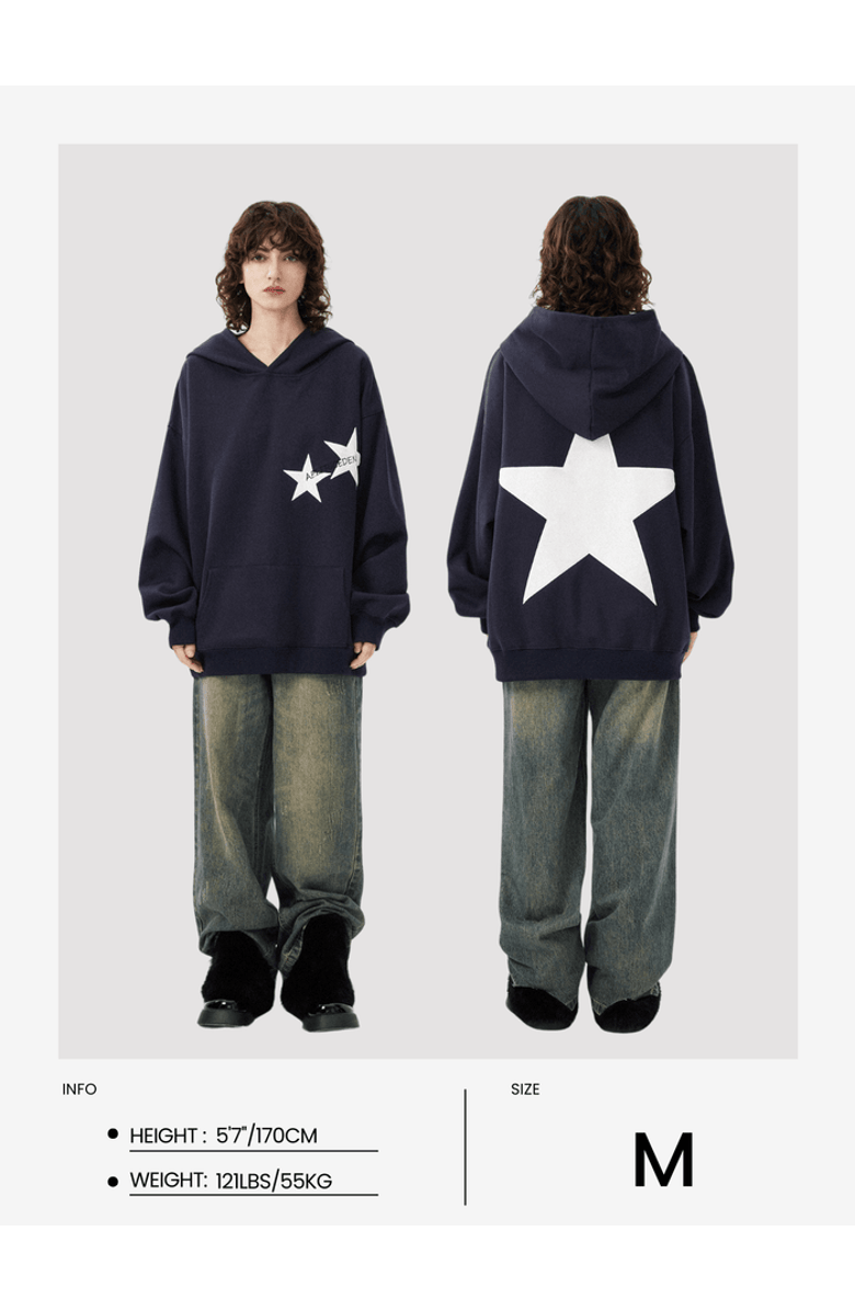AELFRIC EDEN Star Color Contrast Hoodie, Alternate, color, Dark Blue