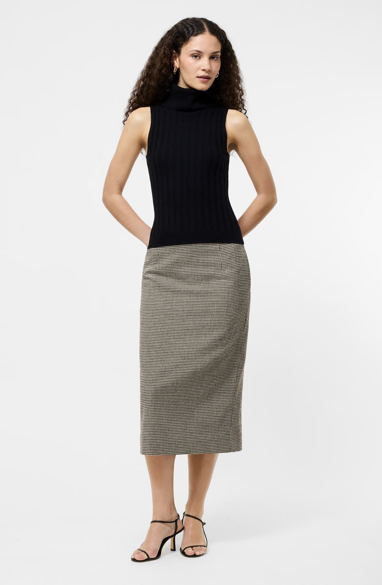 French Connection Rib Turtleneck Sleeveless Sweater, Alternate, color, Black