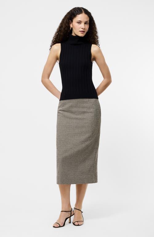 French Connection Rib Turtleneck Sleeveless Sweater In Black