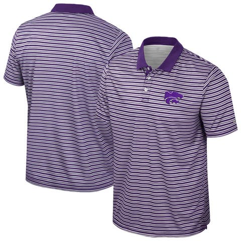 Men's Colosseum Purple Kansas State Wildcats Striped Polo