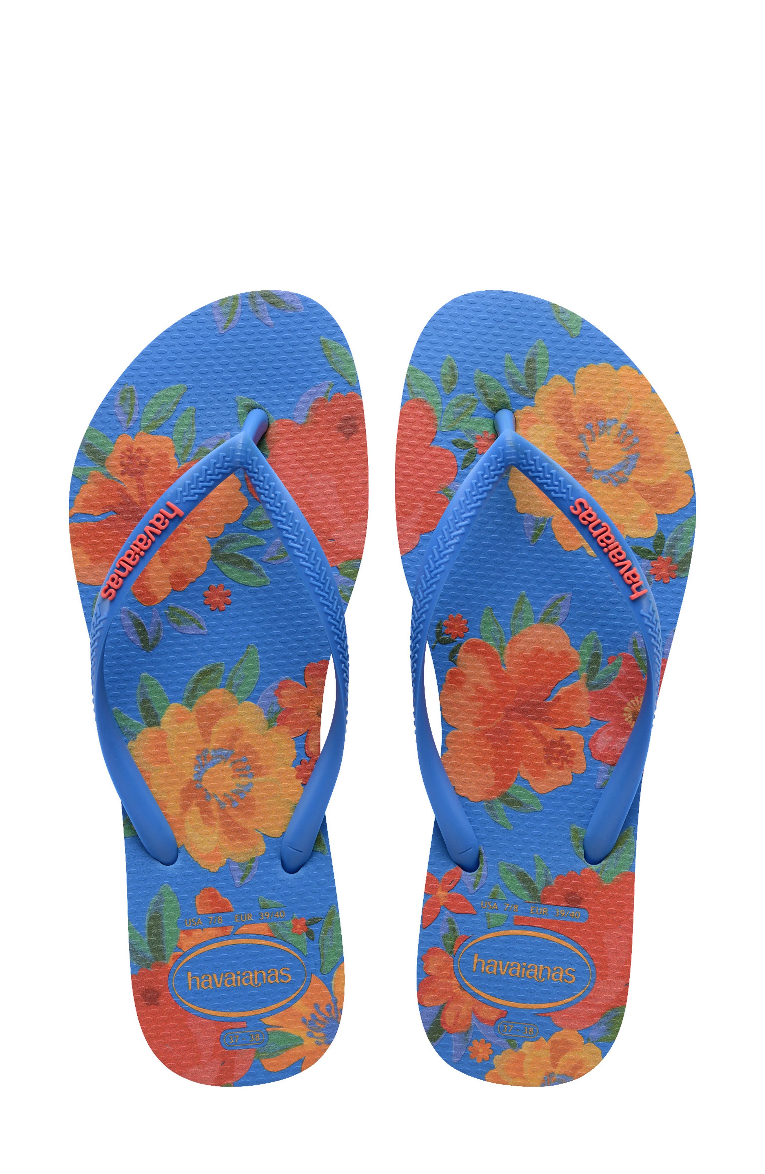Havaianas Slim Summer Bliss Flip Flop, Alternate, color, Brilliant Blue