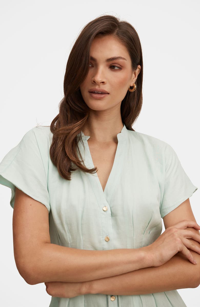 Ever New Jemma Linen Shirtdress, Alternate, color, Mint