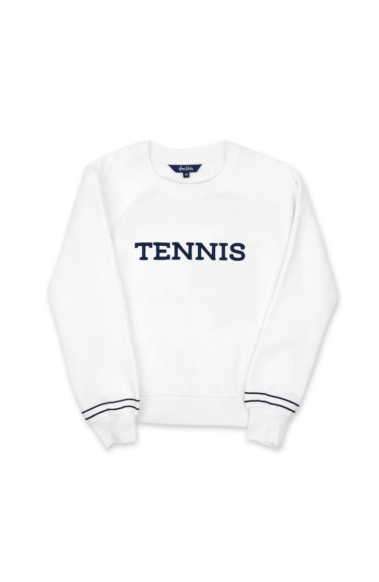 Ame & Lulu Play All Sweatshirt, Main, color, White/Navy Tennis