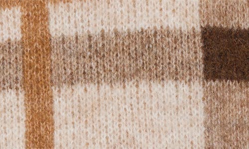 Cole Haan Plaid Cuffed Beanie In Neutral