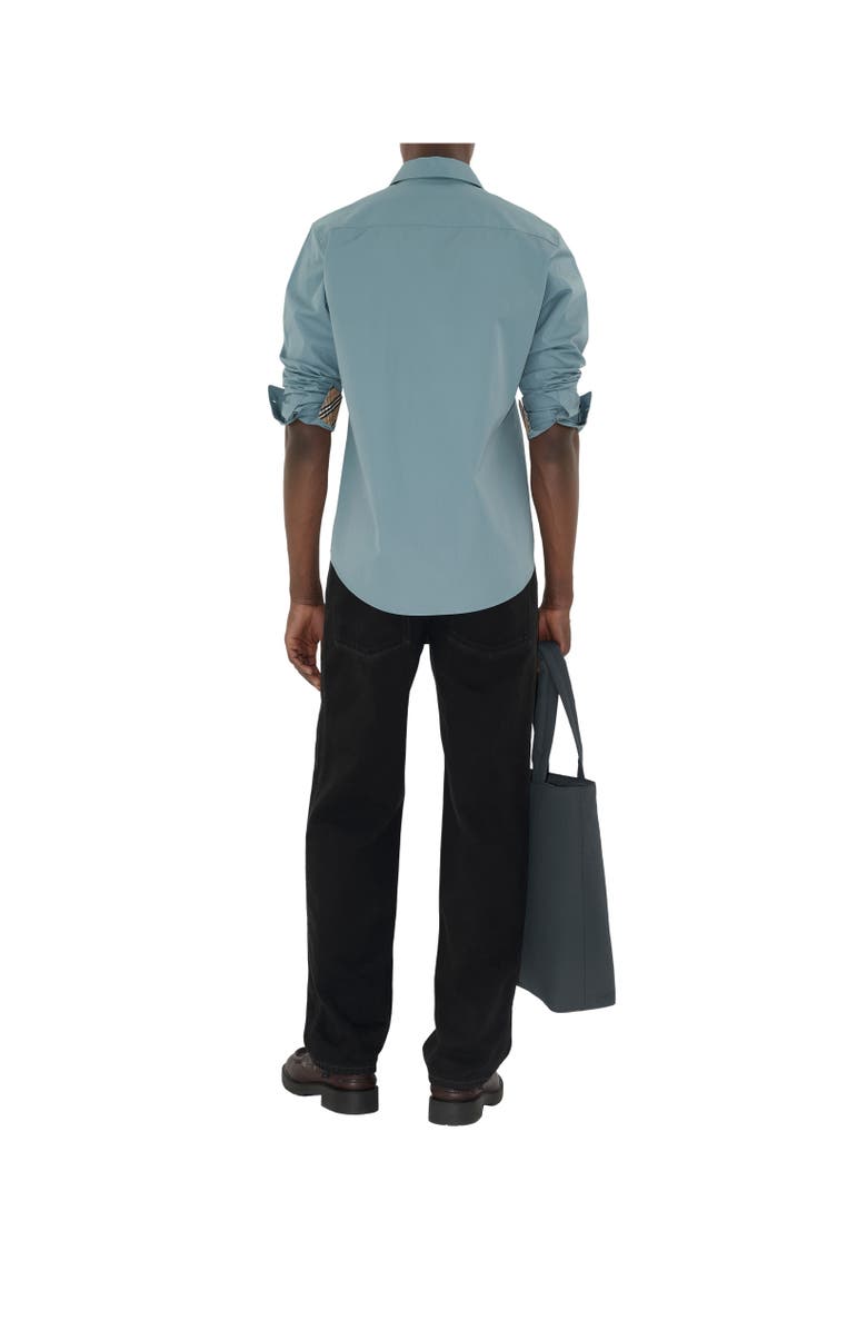 Burberry Slim Fit Cotton Poplin Shirt, Alternate, color, Index Blue