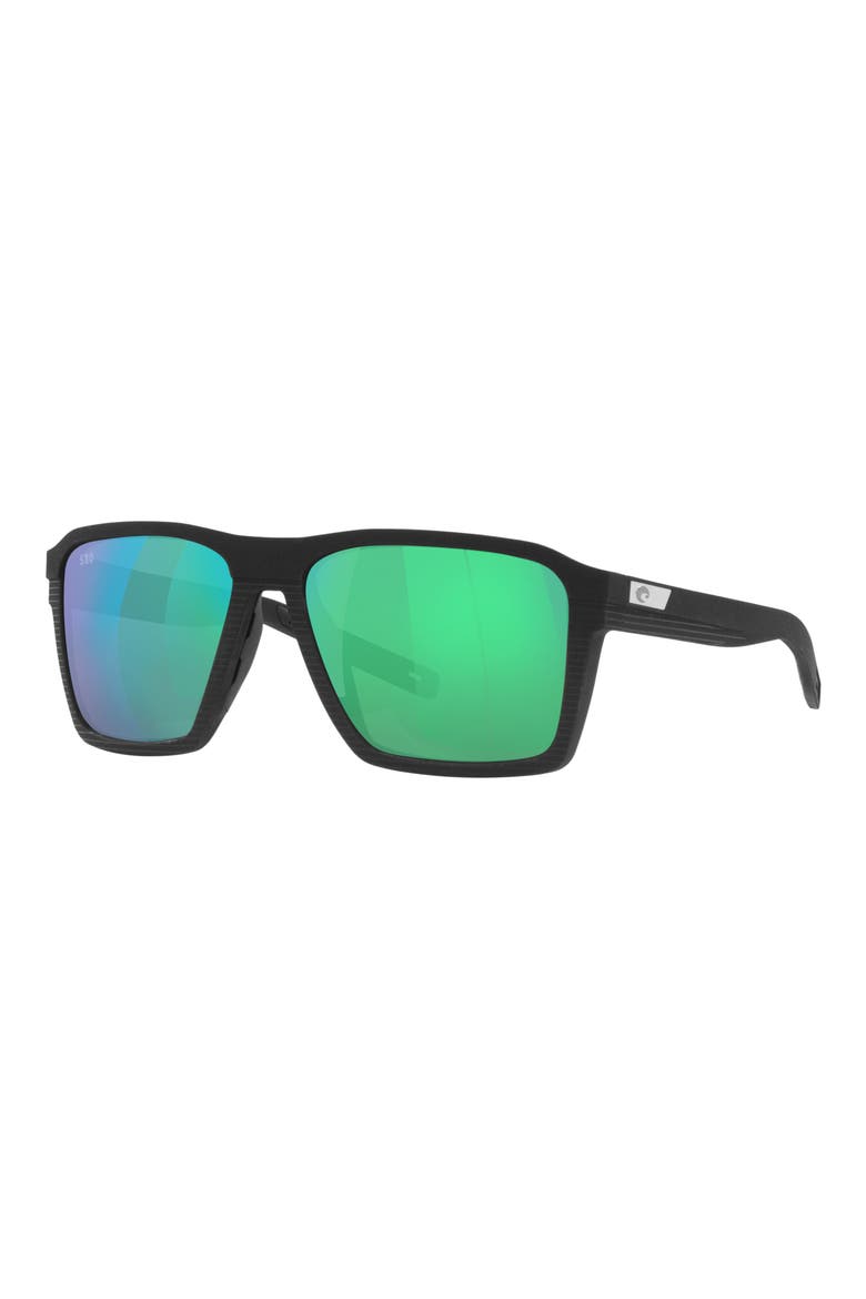 Antille 58mm Polarized Square Sunglasses, Alternate, color, BLACK