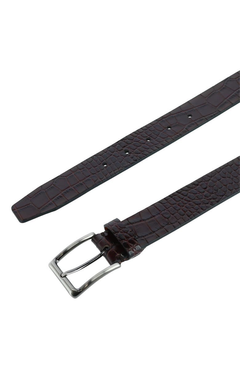 Trafalgar Matisse 35mm Mock Croc Leather Belt, Alternate, color, Brown
