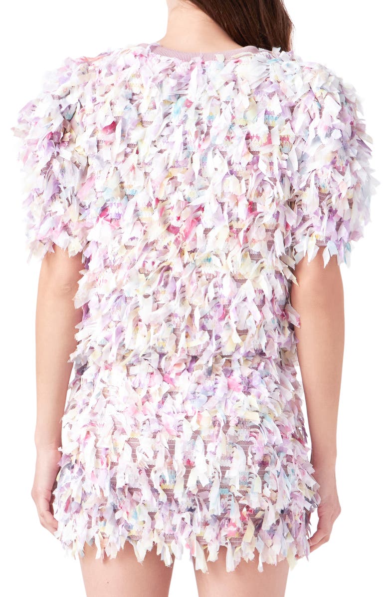 English Factory Puff Sleeve Textured Ribbon Top, Alternate, color, Mauve