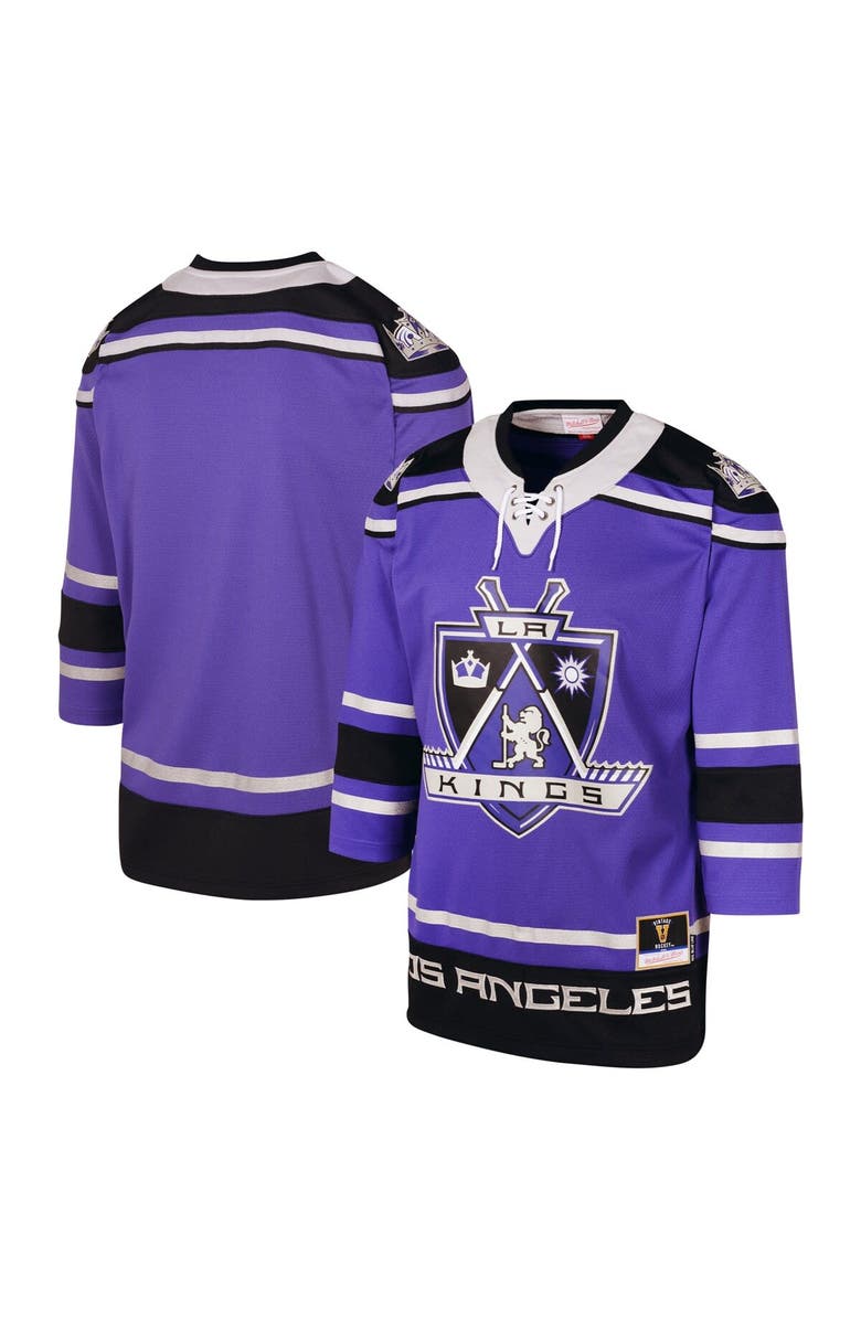 Mitchell & Ness Youth Mitchell & Ness Purple Los Angeles Kings 2002 Blue Line Player Jersey, Main, color, 