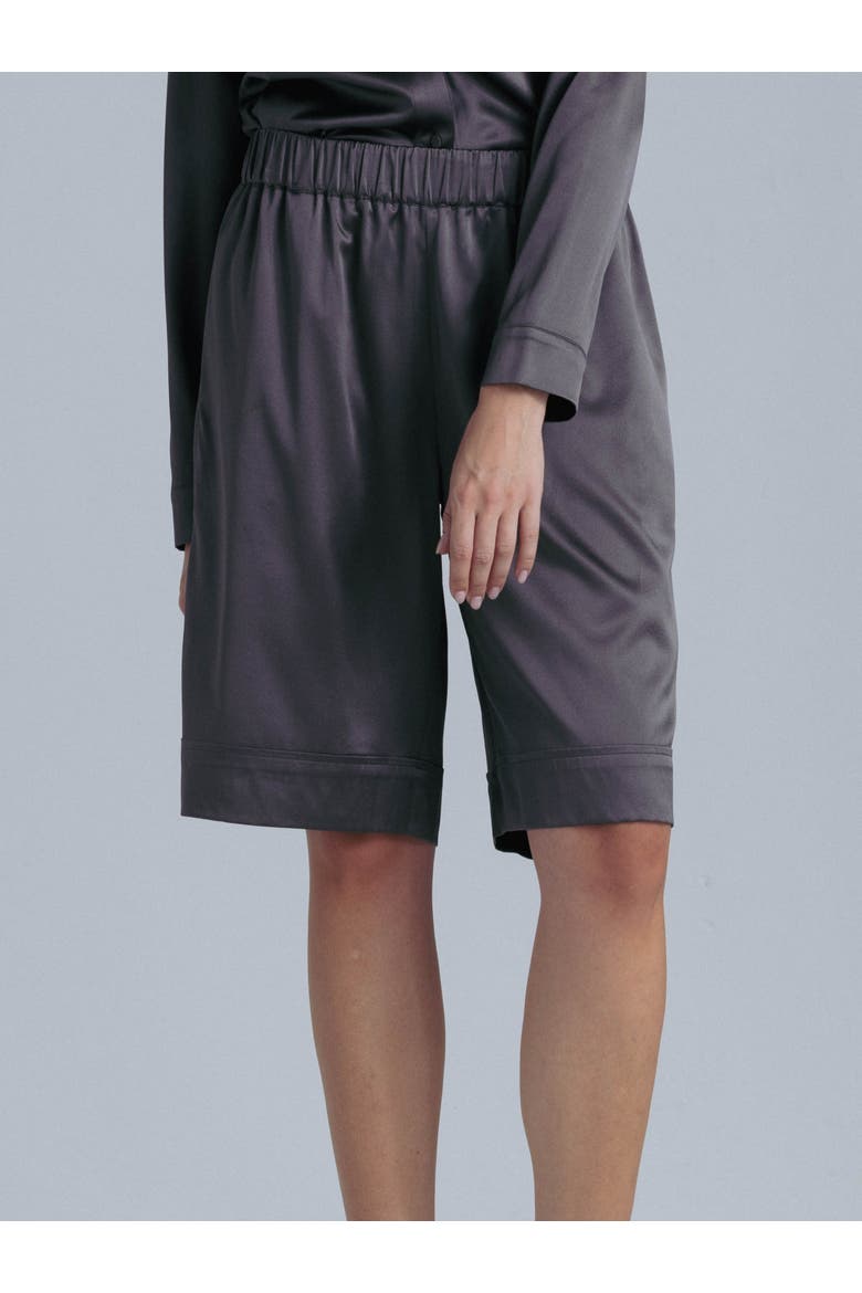Silk Bermuda Shorts, Main, color, Magic Grey