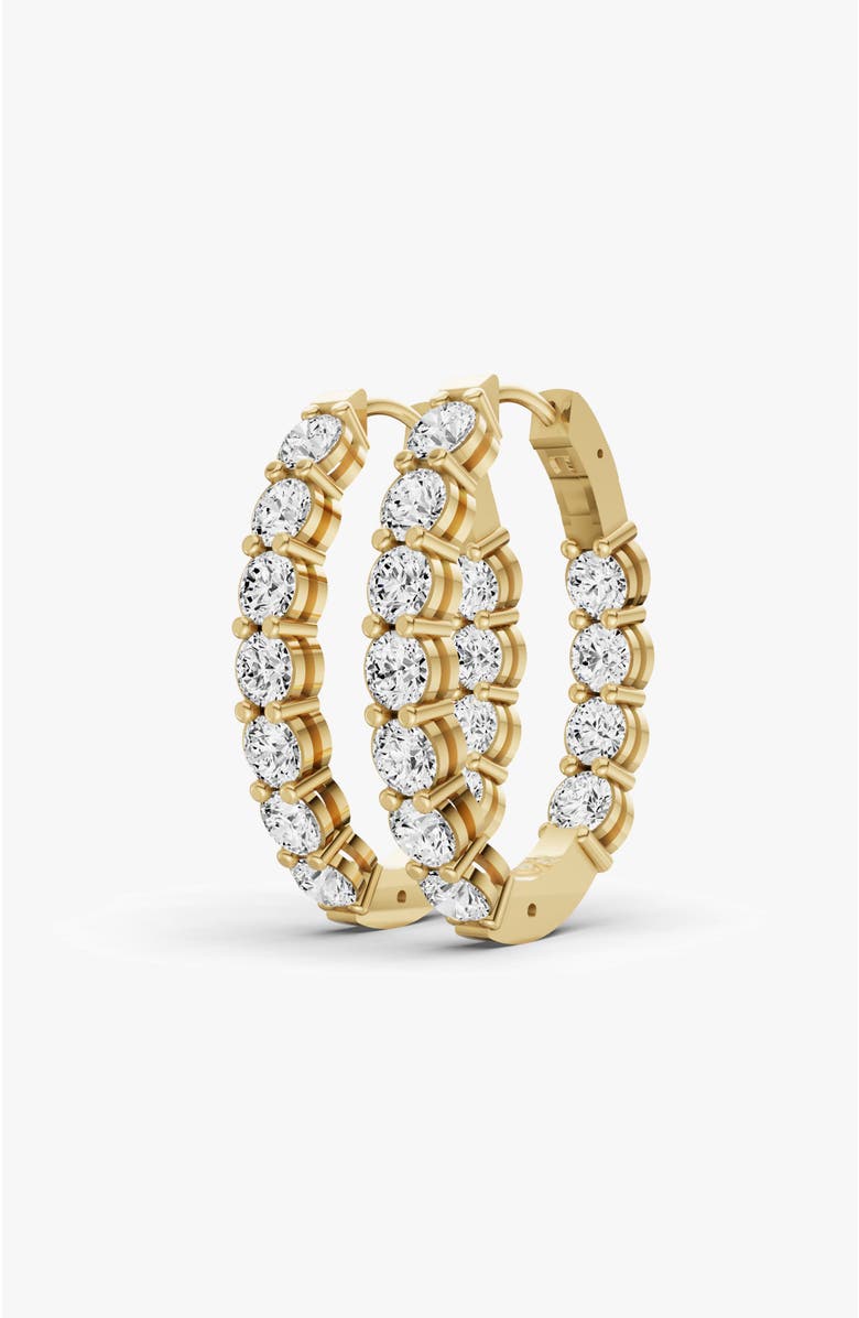 SEREIA OFFICIAL 14K Gold Signature Earrings 3 ct Oval In & Out Hoops, Alternate, color, Yellow Gold