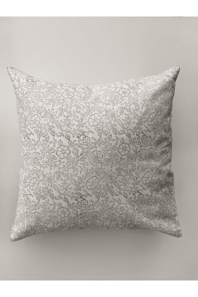 Soft Smoke Block Print Pillow, Main, color, Beige