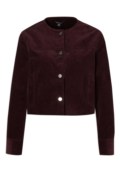 Karen Millen Cord Collarless Tailored Jacket In Purple