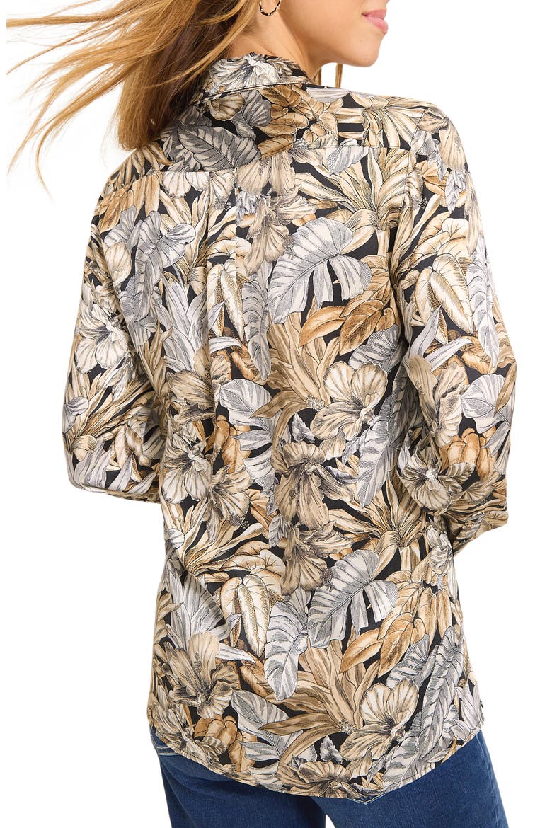 Grand Canal Floral Button-Up Silk Shirt, Alternate, color, BLACK MULTI