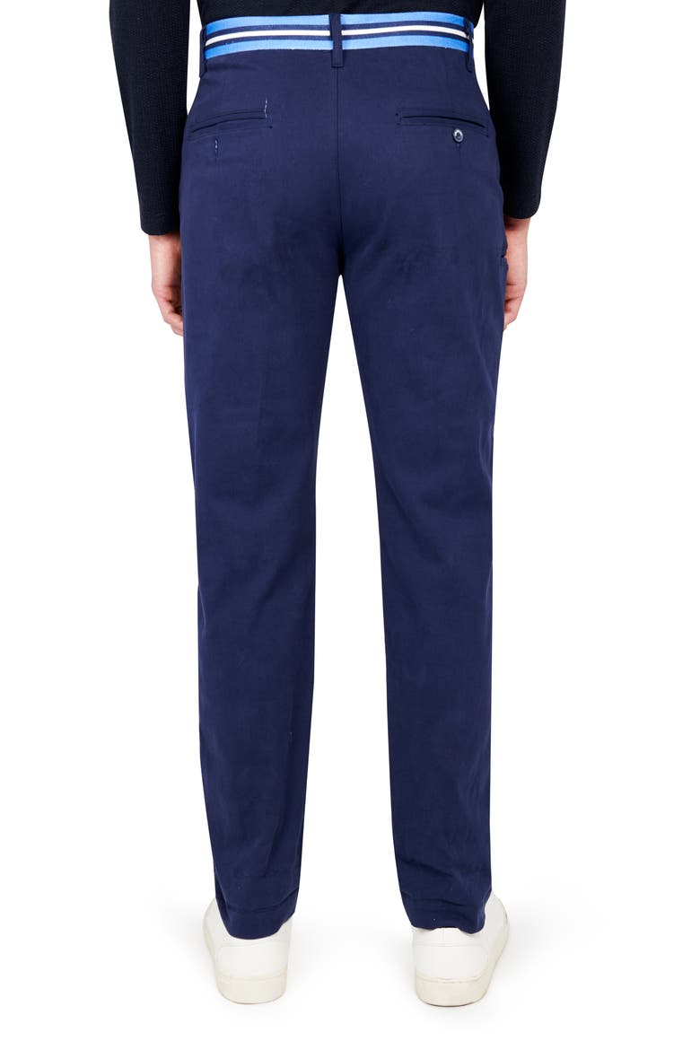 Slim Fit Solid Cotton Stretch Pants, Alternate, color, NAVY