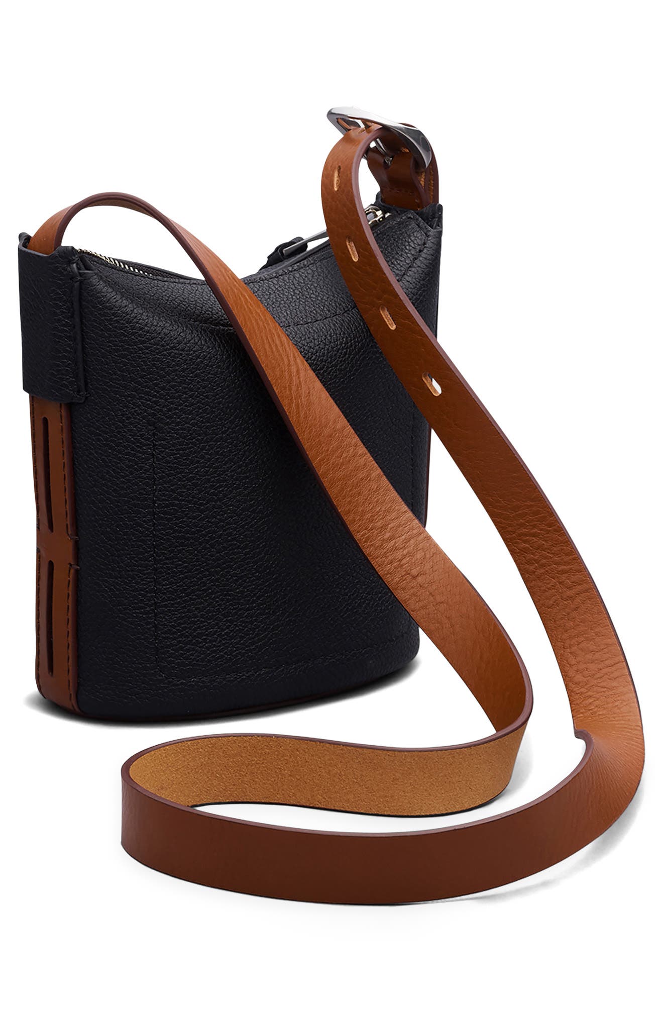 rag & bone Mini Belize Leather Bucket Bag, Alternate, color, 