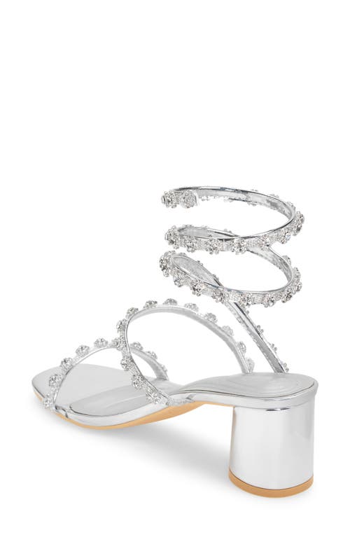 Azalea Wang Emiliano Ankle Wrap Sandal In Silver