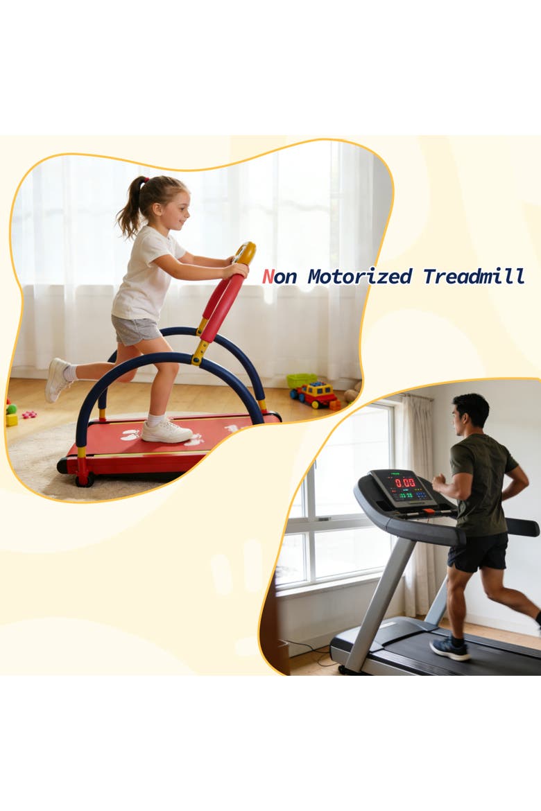 Kids Treadmill Red and Blue, Alternate, color, Red