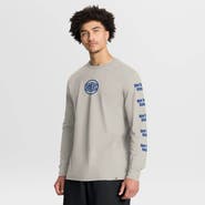 FANATICS Men's Fanatics Cream New York Knicks Crossover Collection Ball Screen Action Premium Long Sleeve T-Shirt