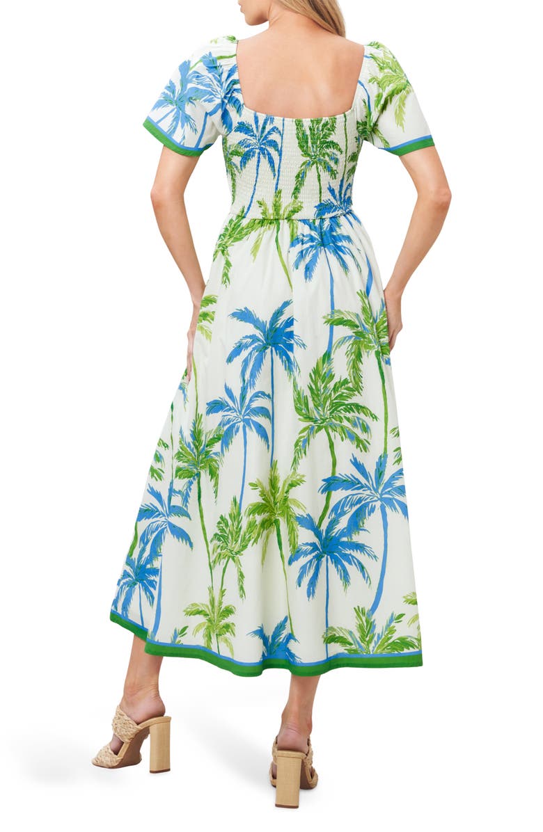 FLYING TOMATO Print Midi Dress, Alternate, color, White/ Green
