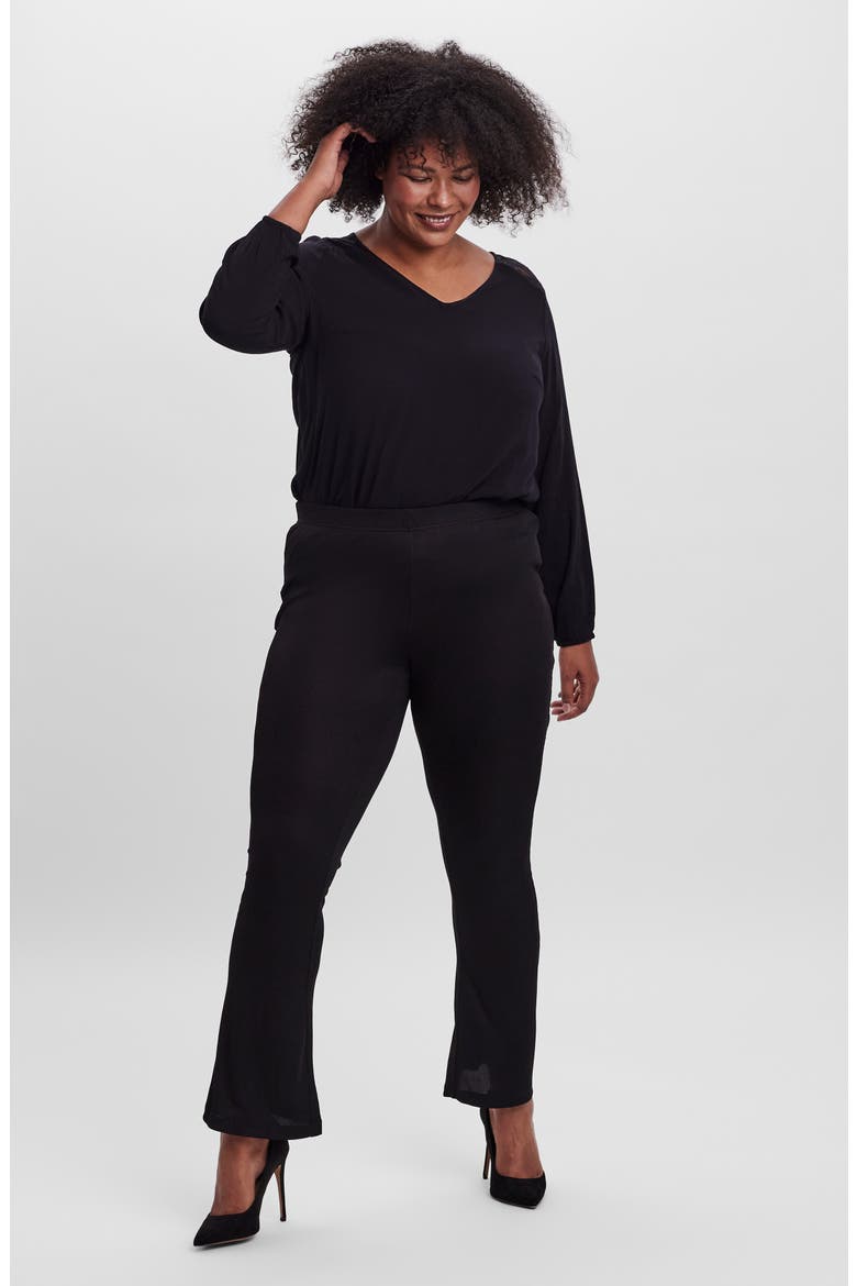 Emmy High Waist Kick Flare Pants, Alternate, color, BLACK