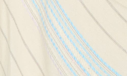 Elan Stripe Long Sleeve Tie Front Cover-up Top