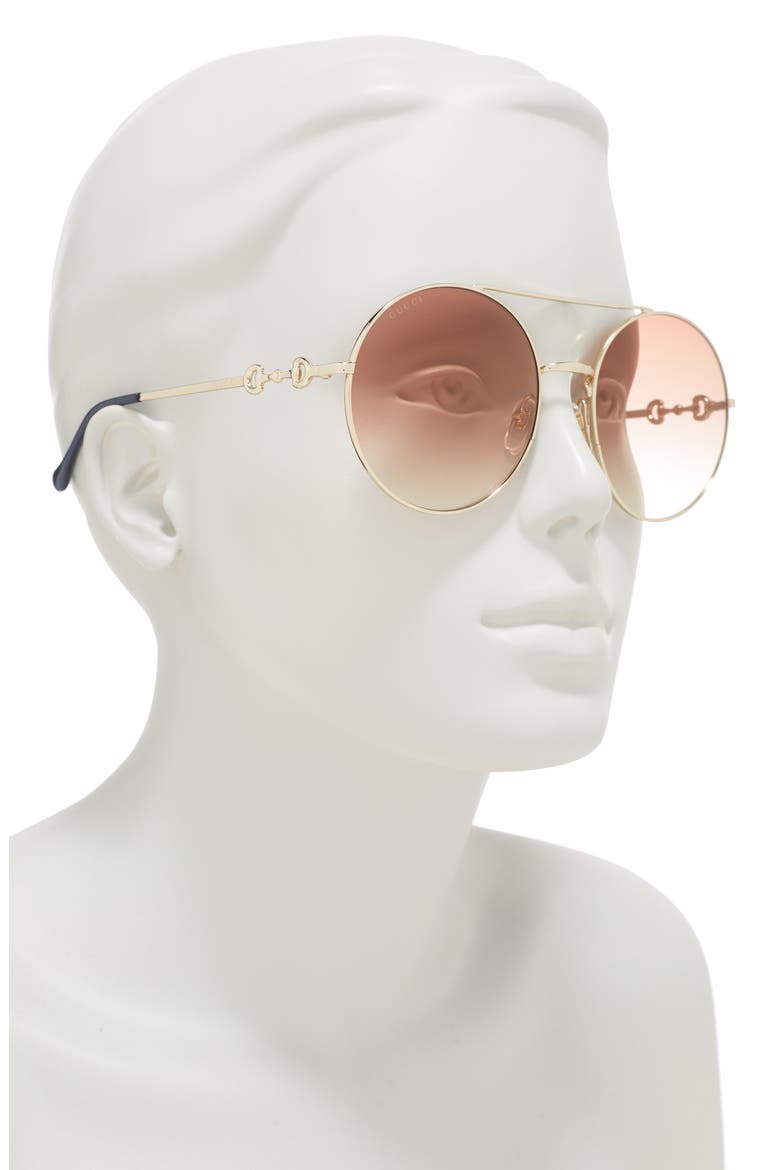 59mm Round Sunglasses, Alternate, color, GOLD