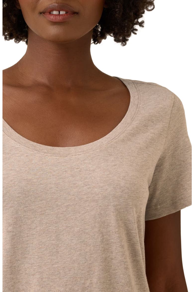 Organic Cotton Softspun Scoop Neck Tee, Alternate, color, Flax Heather