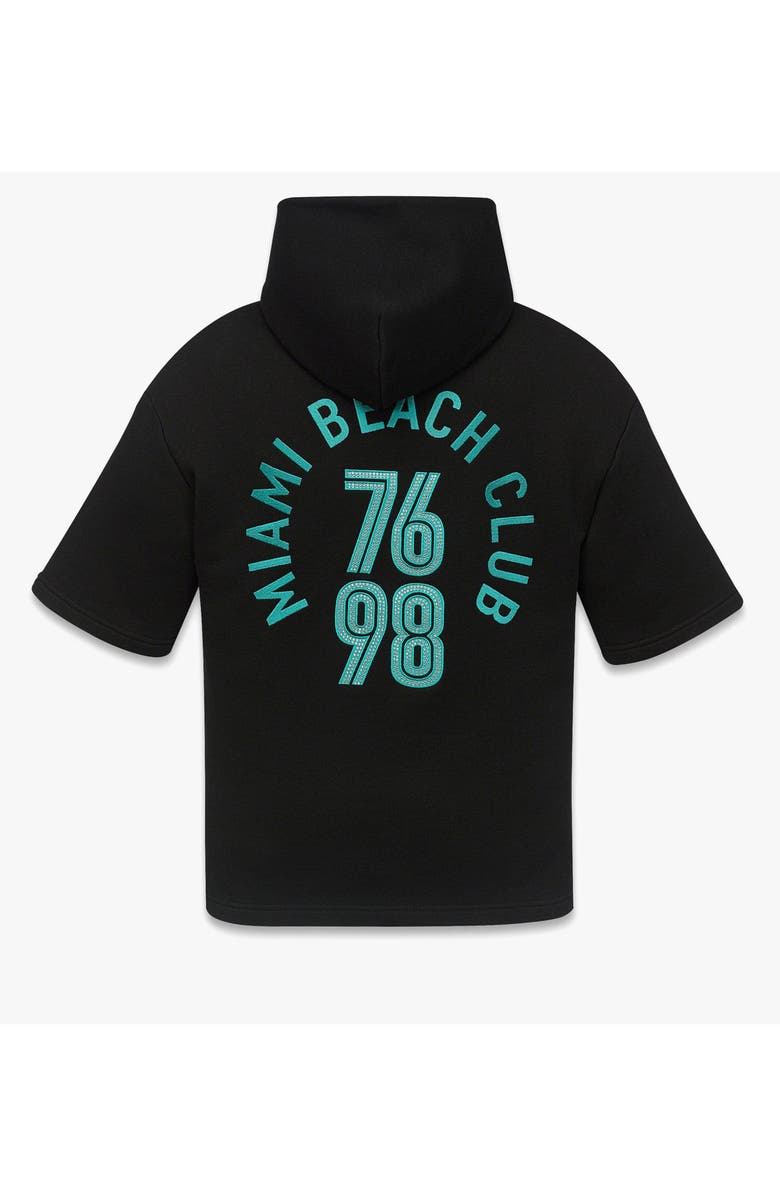 MCM x SNIPES Short Sleeve Rhinestone Hoodie, Alternate, color, Black