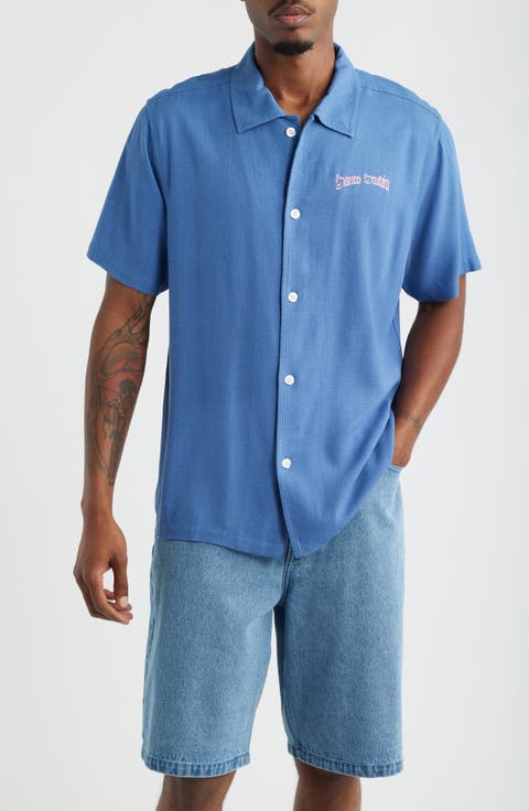 Don't Fake the Funk Short Sleeve Cotton Button-Up Shirt