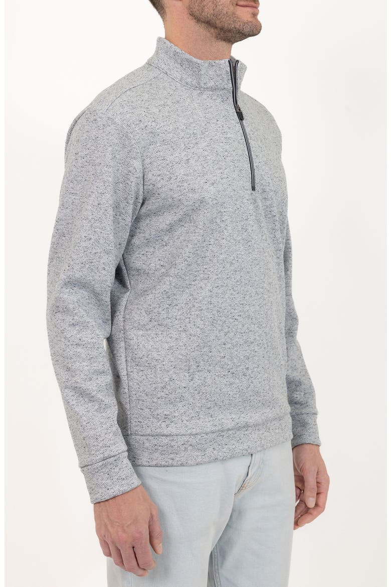 Casual Quarter Zip Pullover Sweater, Alternate, color, WHITE MARLED