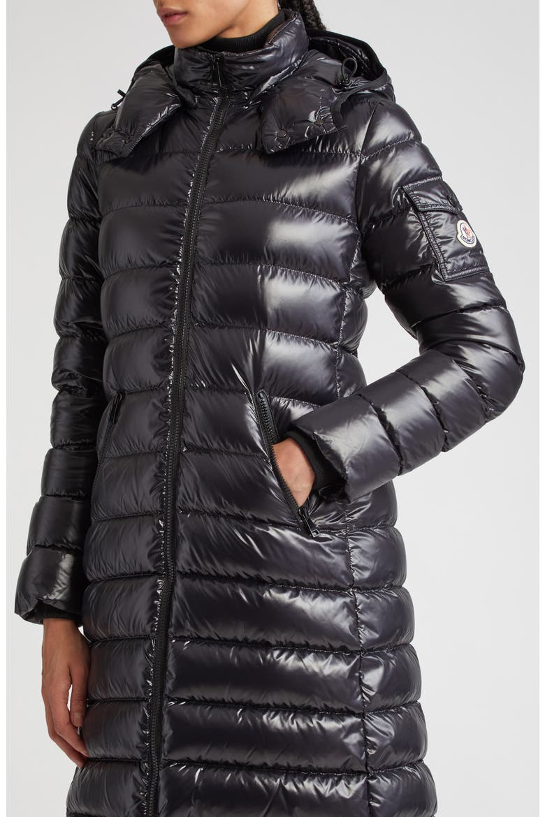 Moka Quilted Down Long Parka, Alternate, color, BLACK