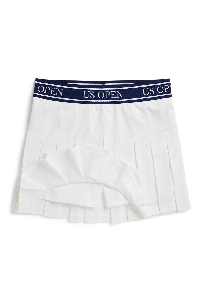 Kids' Tech Half Zip Piqué Polo & Tennis Skort Set, Alternate, color, CERAMIC WHITE