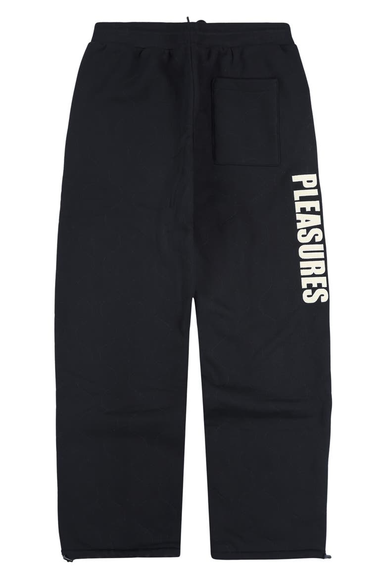Wave Quilted Graphic Sweatpants, Alternate, color, BLACK