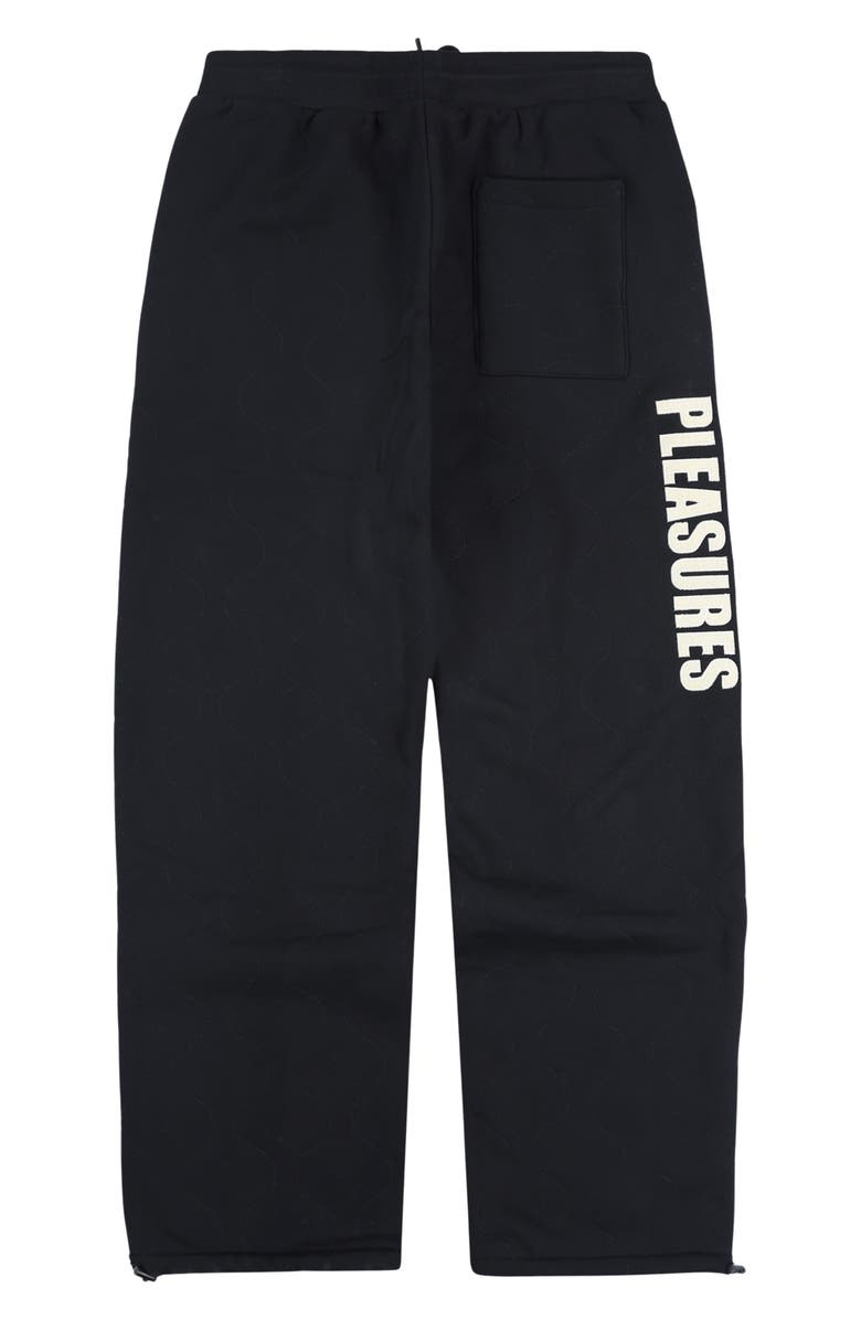 PLEASURES Wave Quilted Graphic Sweatpants, Alternate, color, Black