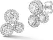 GLAZE JEWELRY Cubic Zirconia Cluster Halo Stud Earrings
