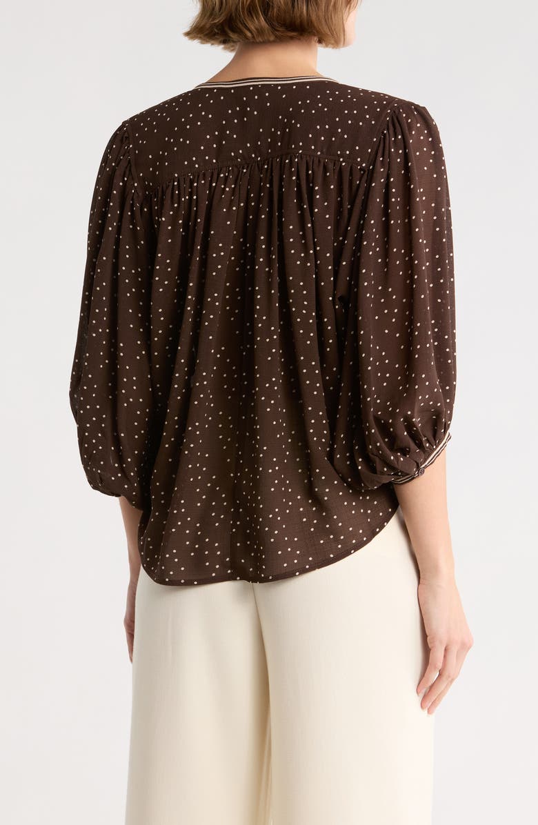 MAX STUDIO Button Front Top, Alternate, color, Chocolate Medium Scatter Dot