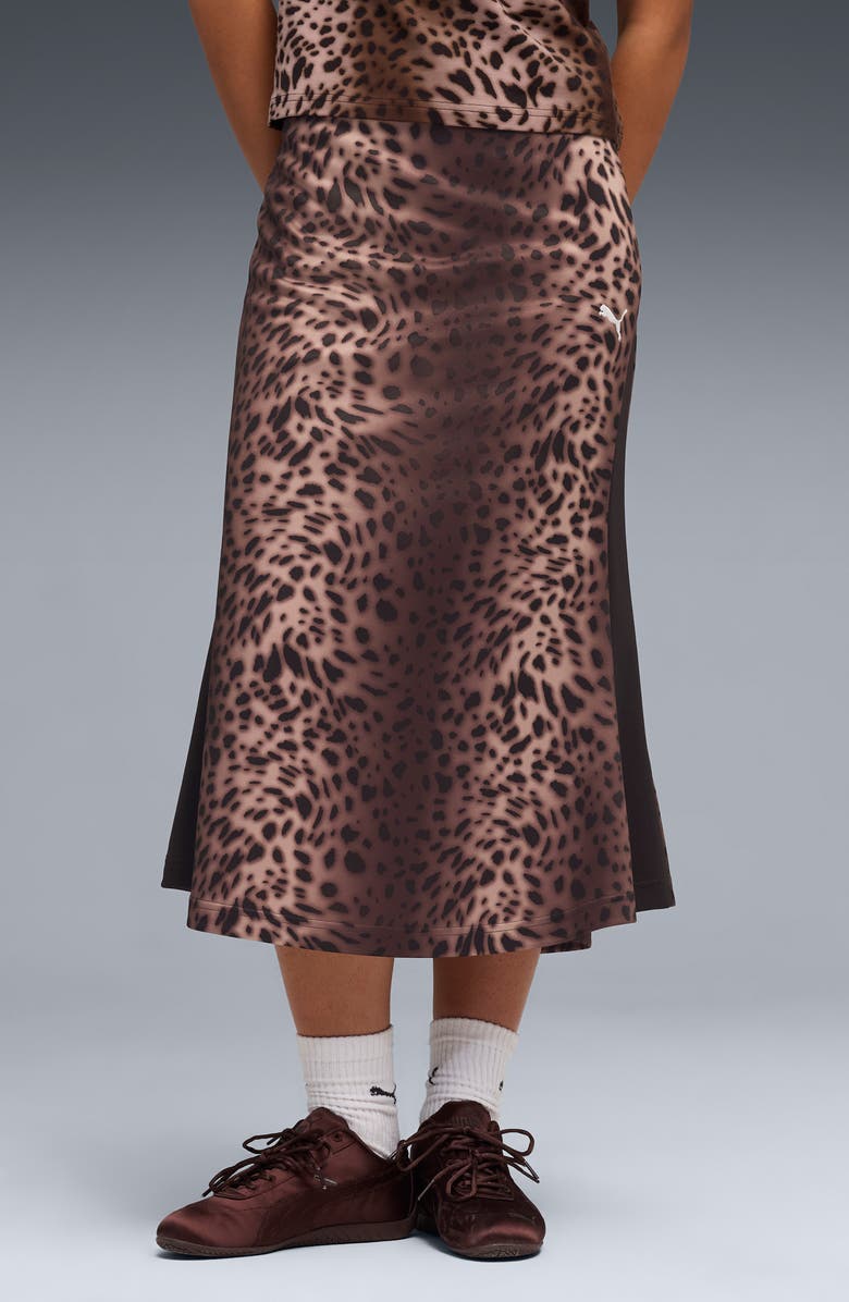 PUMA Leopard Print Bias Cut Skirt, Alternate, color,