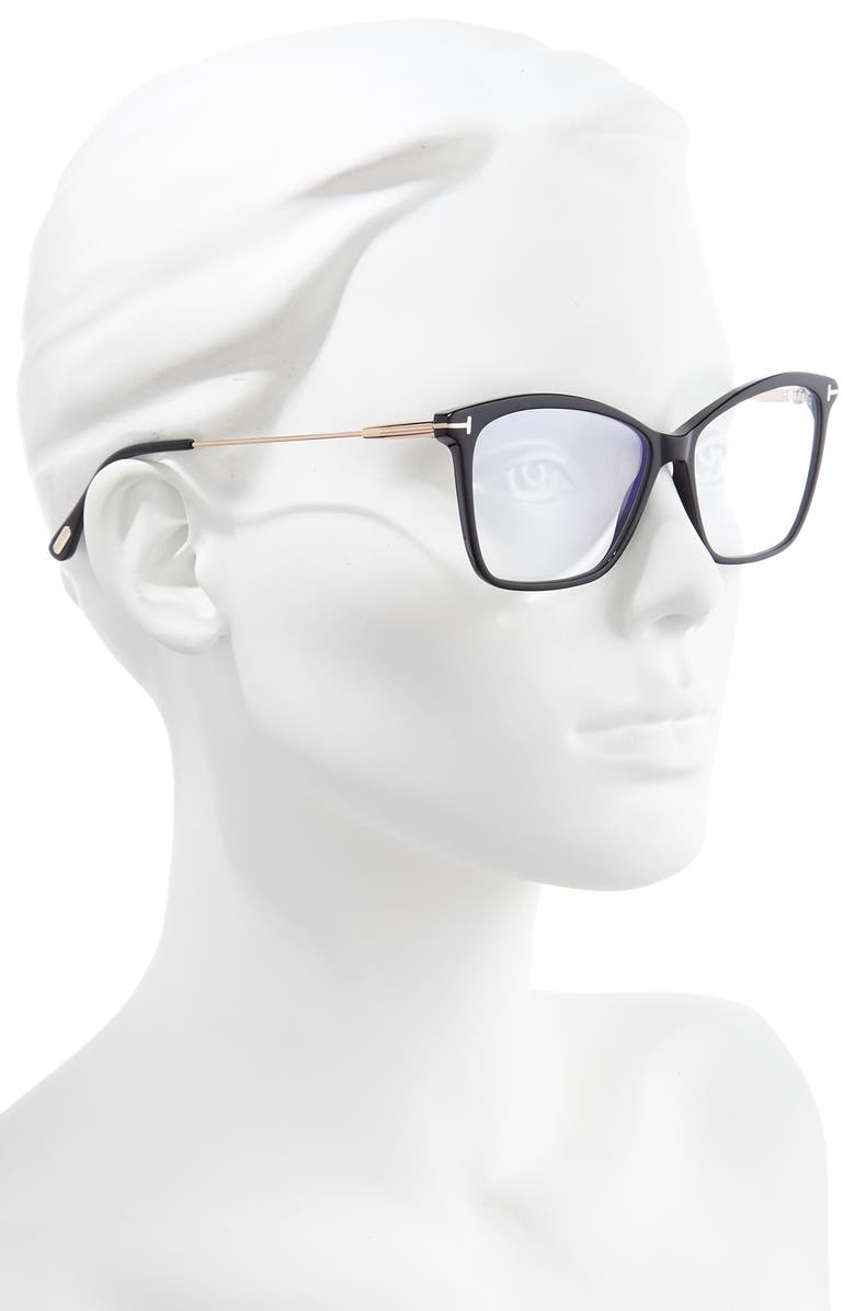 TOM FORD 56mm Cat Eye Blue Light Blocking Glasses, Alternate, color,