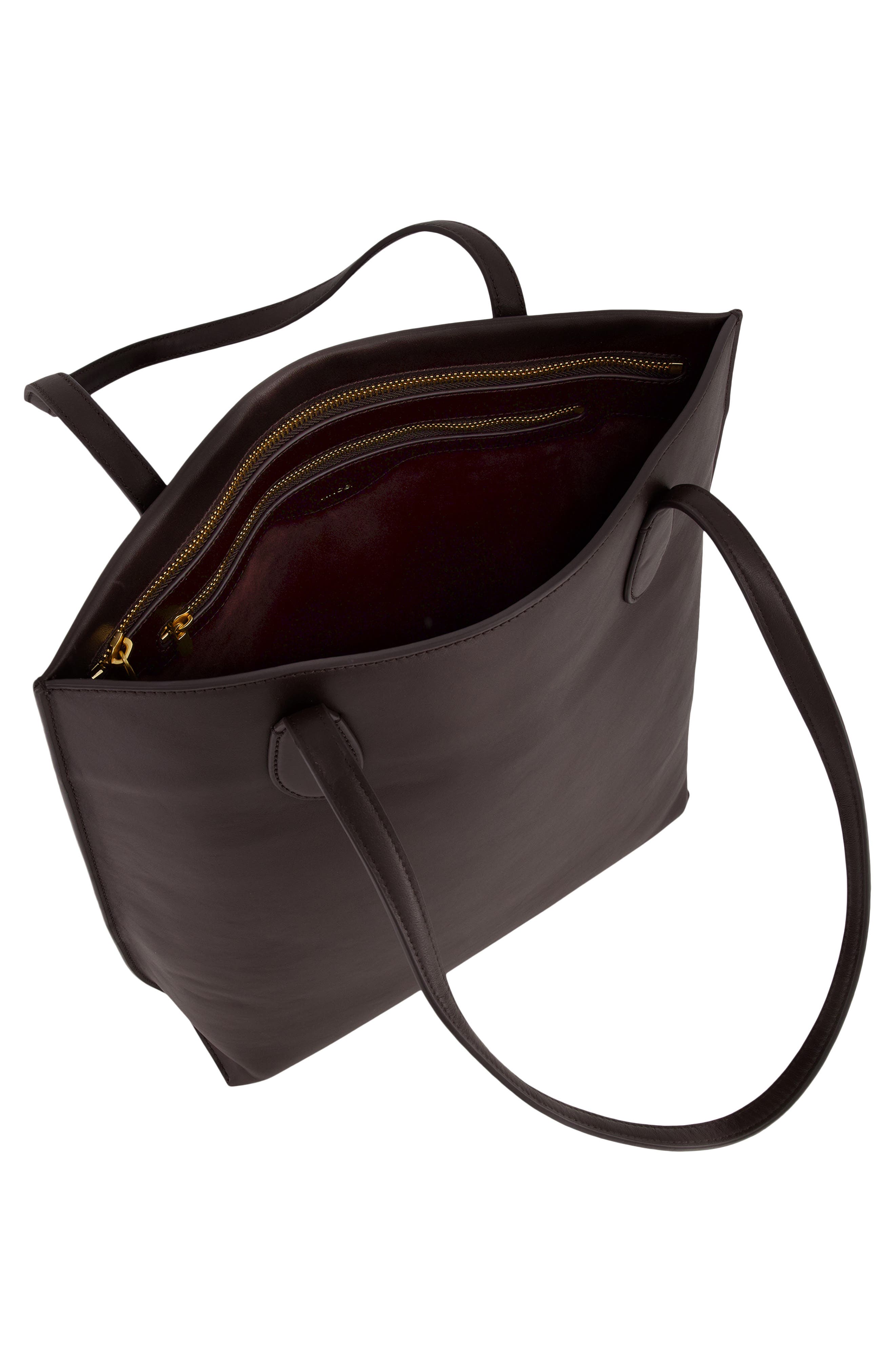 Athene Leather Tote, Alternate, color, CACAO