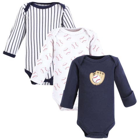 Preemie Long Sleeve Bodysuits 3pk Baseball