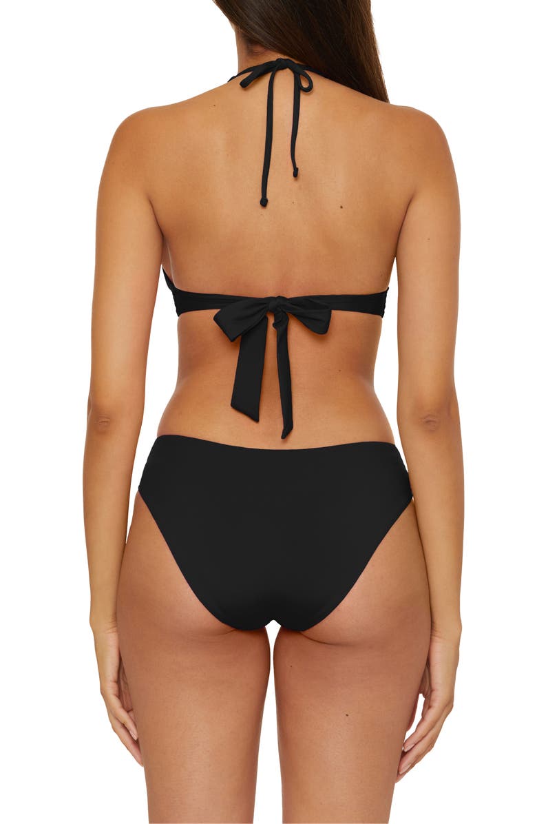 Becca Marble Canyon Ring Halter Bikini Top, Alternate, color, Black
