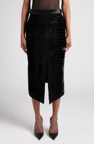 TOM FORD Crocodile Devoré Velvet Skirt