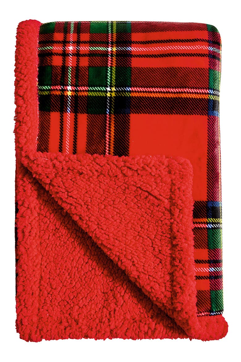 Christmas Poinsettia Throw Blanket, Alternate, color, RED