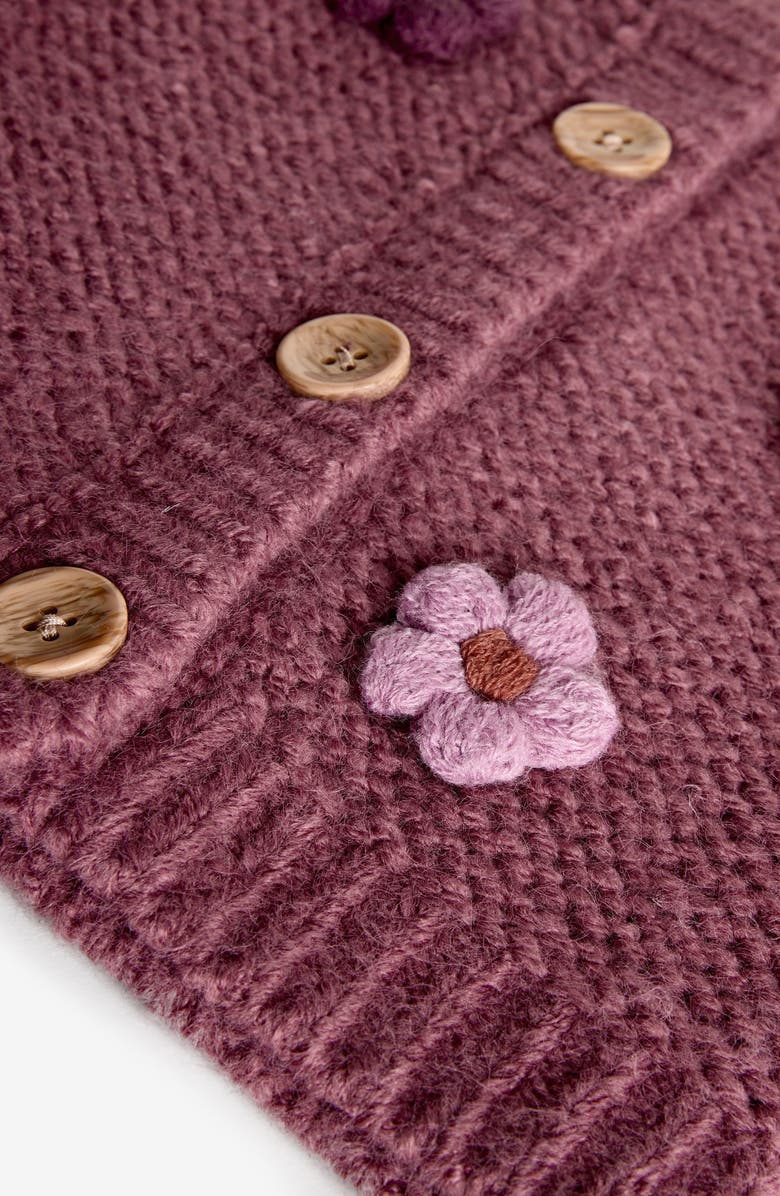 NEXT Kids' 3D Flower Embellished Cardigan, Alternate, color, Pink