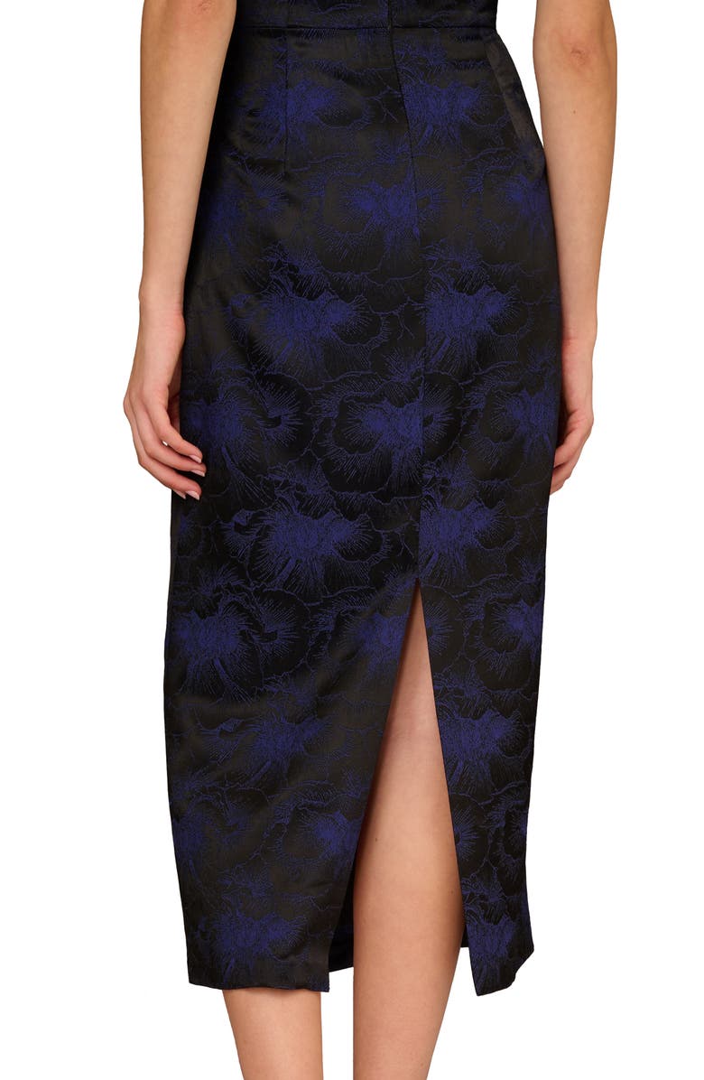 Aidan Mattox by Adrianna Papell Jacquard Off the Shoulder Cocktail Dress, Alternate, color, 