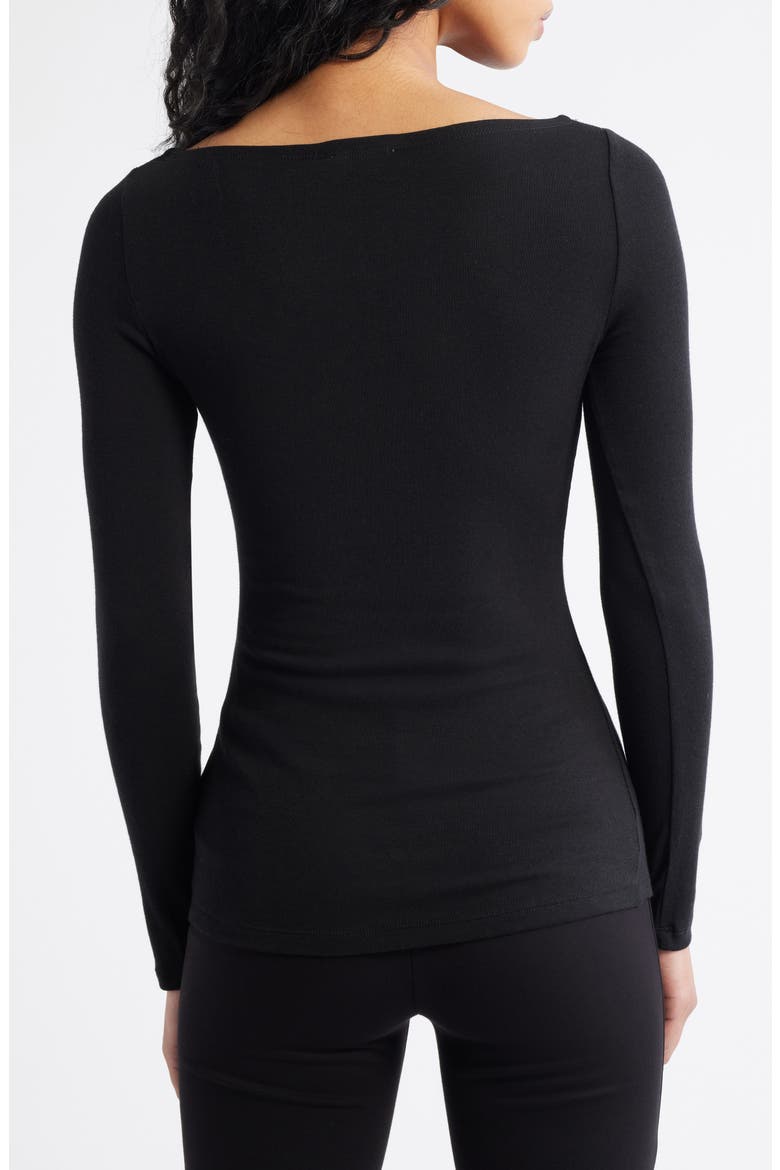 LANE BOAT NECK TOP, Alternate, color, BLACK