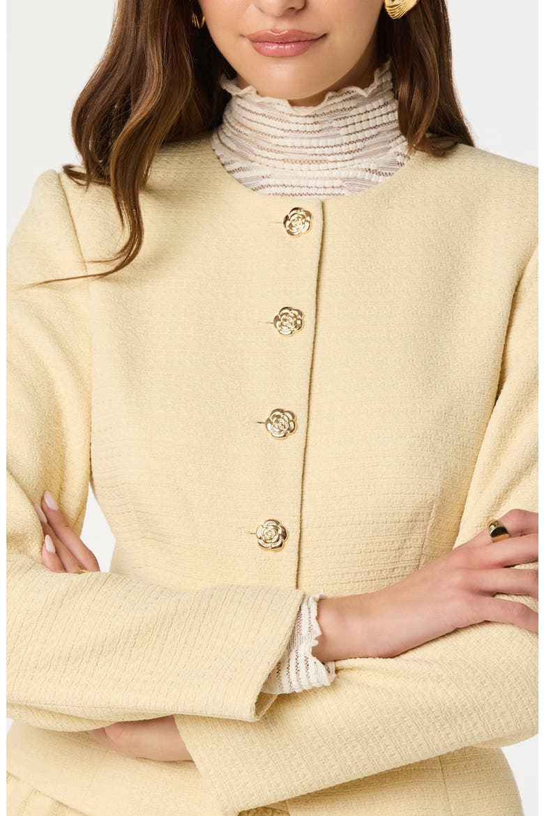 Tweed Fitted Blazer, Alternate, color, YELLOW