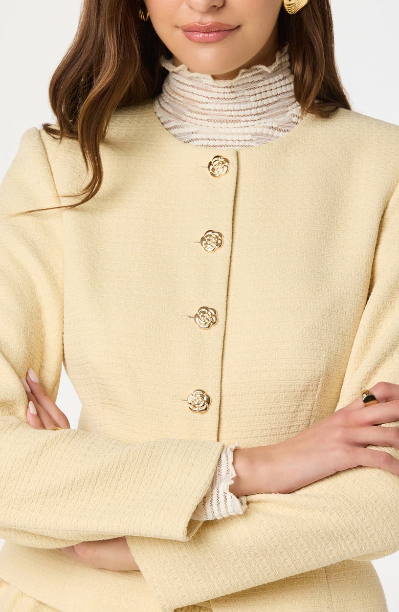 ASTR the Label Tweed Fitted Blazer, Alternate, color, Yellow