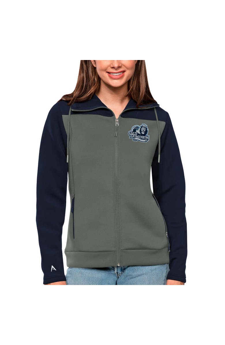 ANTIGUA Women's Antigua Navy/Steel Old Dominion Monarchs Protect Full-Zip Jacket, Alternate, color, 